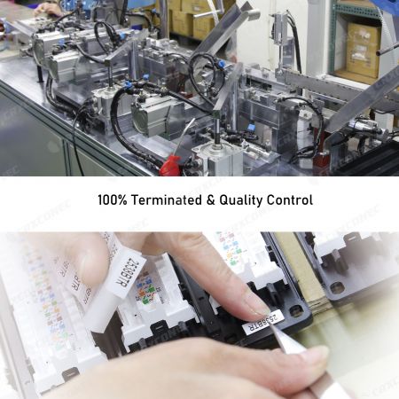 bild av huvudkontroll för kvalitetskontroll av patch paneler från fabriken